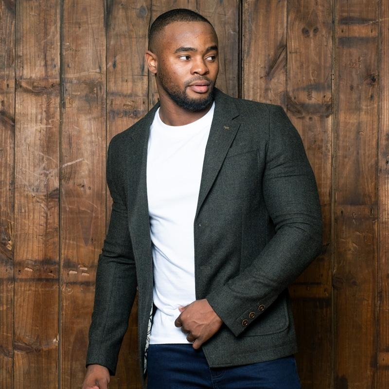 Kingsley Heath Urban Luxury Tweed Blazer - Fatigue