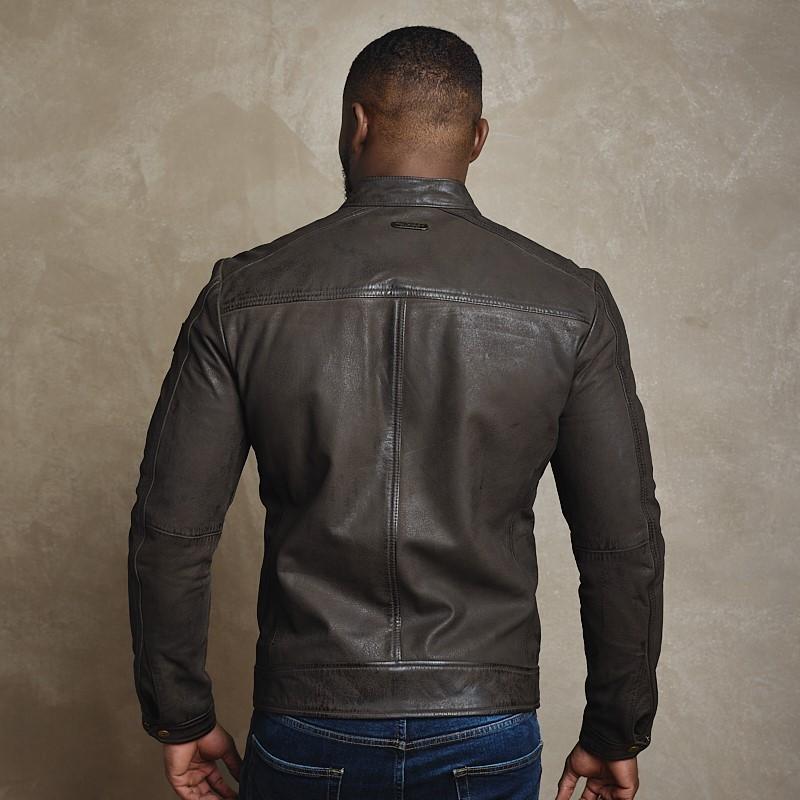 Kingsley Heath | Triumphs Leather Jacket Mens – Choc Cow Leather
