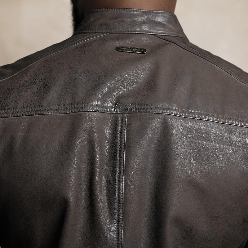 Kingsley Heath | Triumphs Leather Jacket Mens – Choc Cow Leather