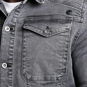 Kingsley Heath | West Coast Denim Jacket Mens – Grey Wash 15oz