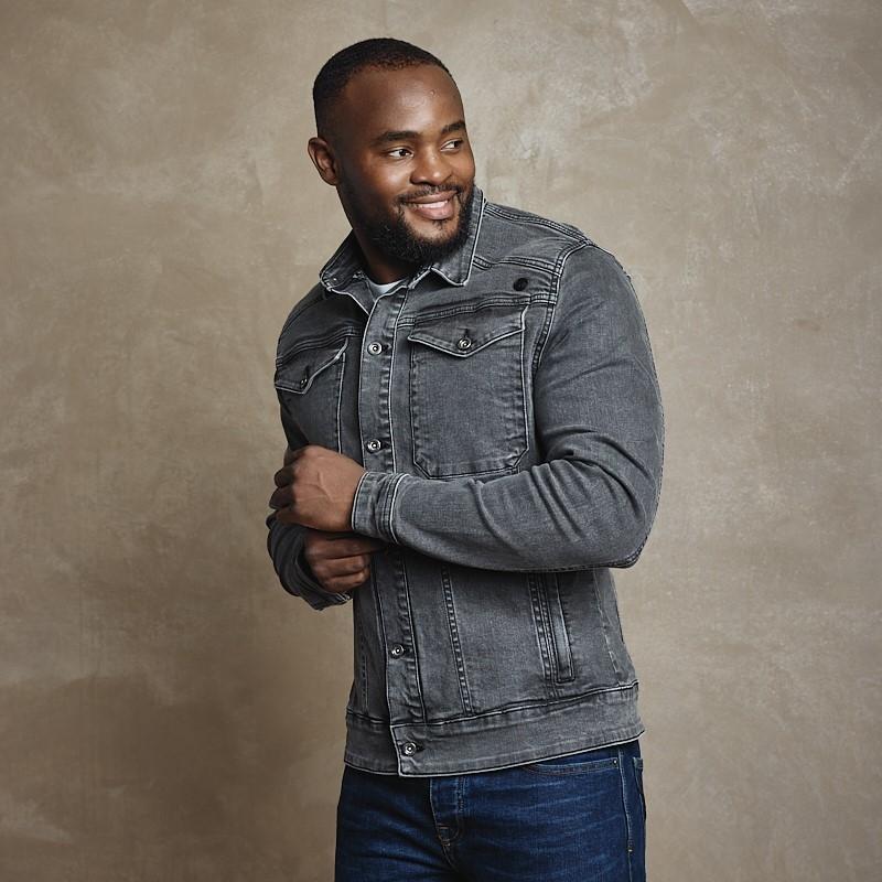 Kingsley Heath | West Coast Denim Jacket Mens – Grey Wash 15oz