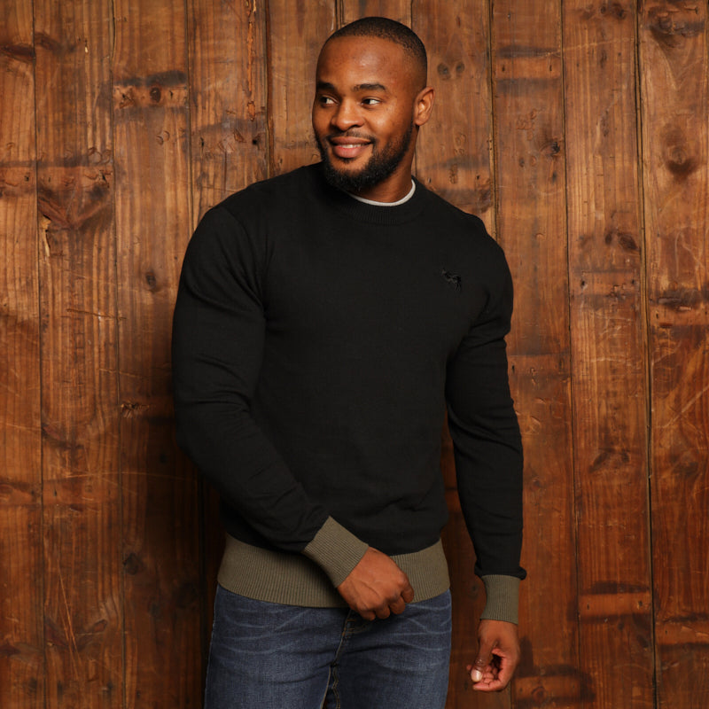 Kingsley Contrast Ringer Cashmere Blend Crew Pullover - Mamba