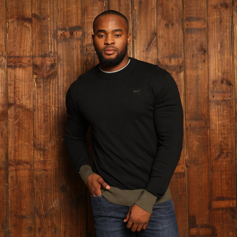 Kingsley Contrast Ringer Cashmere Blend Crew Pullover - Mamba
