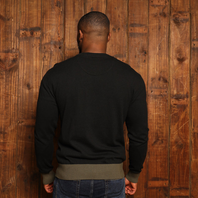 Kingsley Contrast Ringer Cashmere Blend Crew Pullover - Mamba