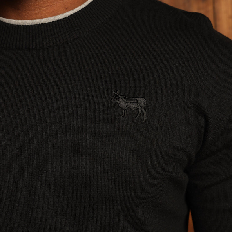 Kingsley Contrast Ringer Cashmere Blend Crew Pullover - Mamba