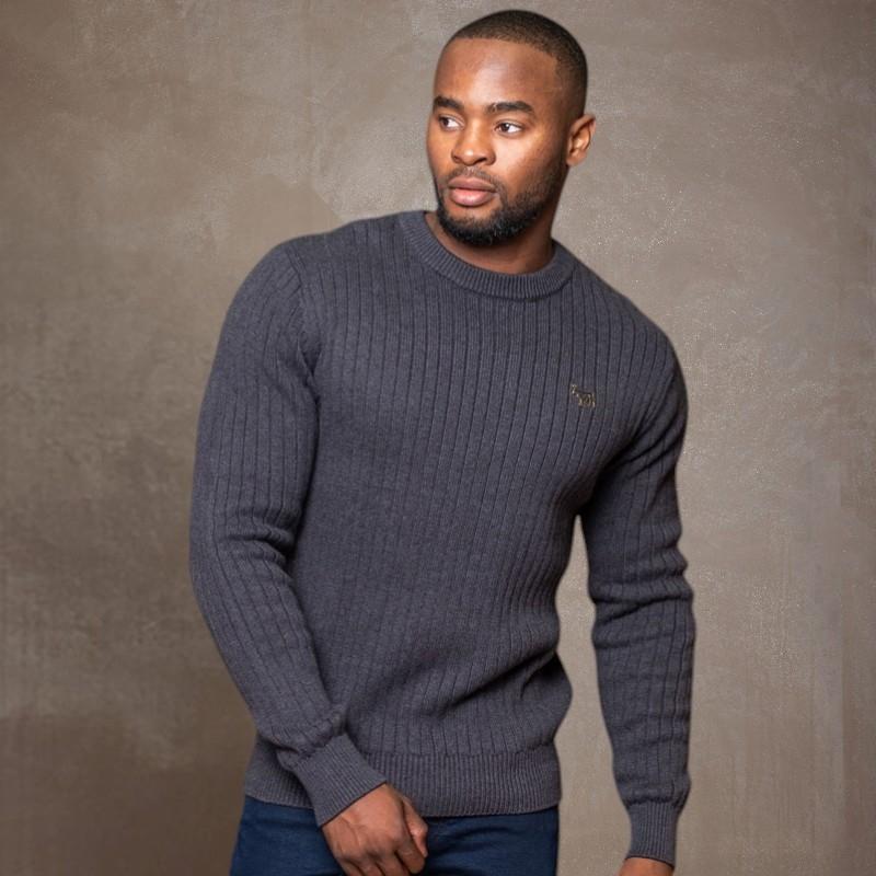Karkloof Ribbed Pullover Knit Gravel  - Gravel