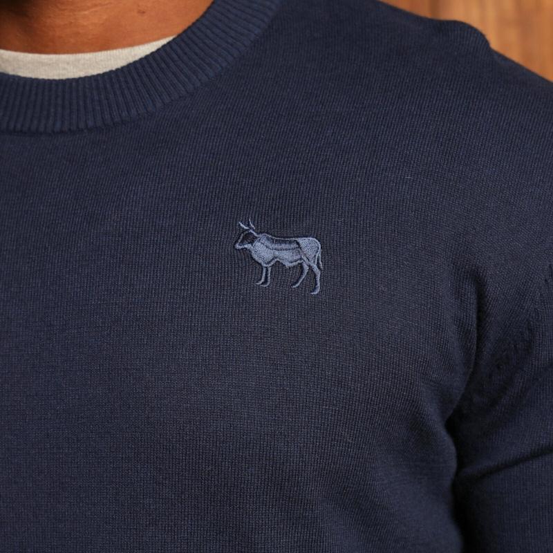 Timeless Kingsley Heath Cashmere-Blend Crew Pullover Midnight  - Midnight
