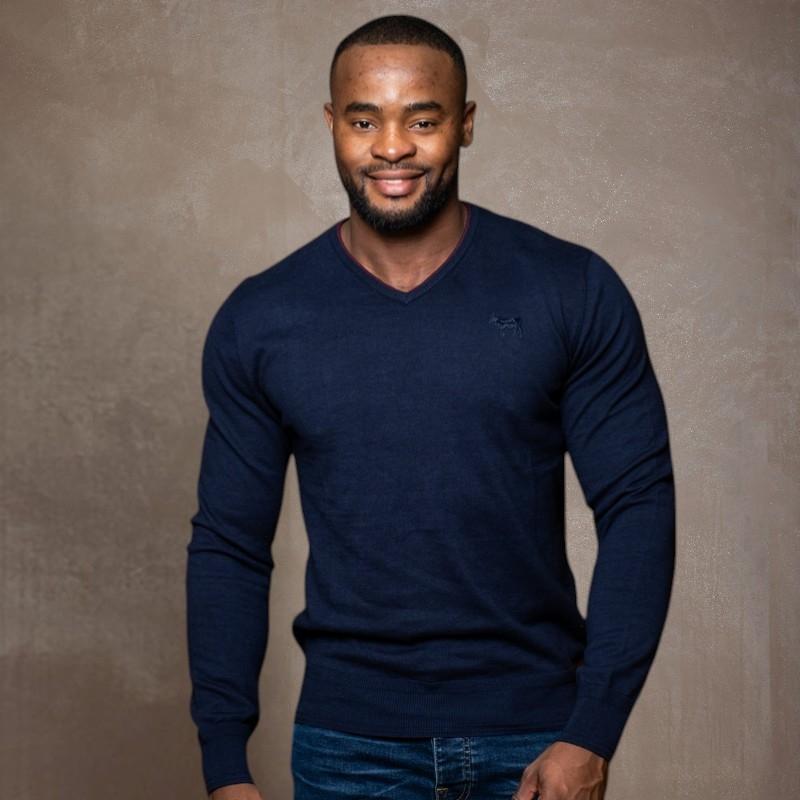 Hilton V-Neck Pullover - Midnight