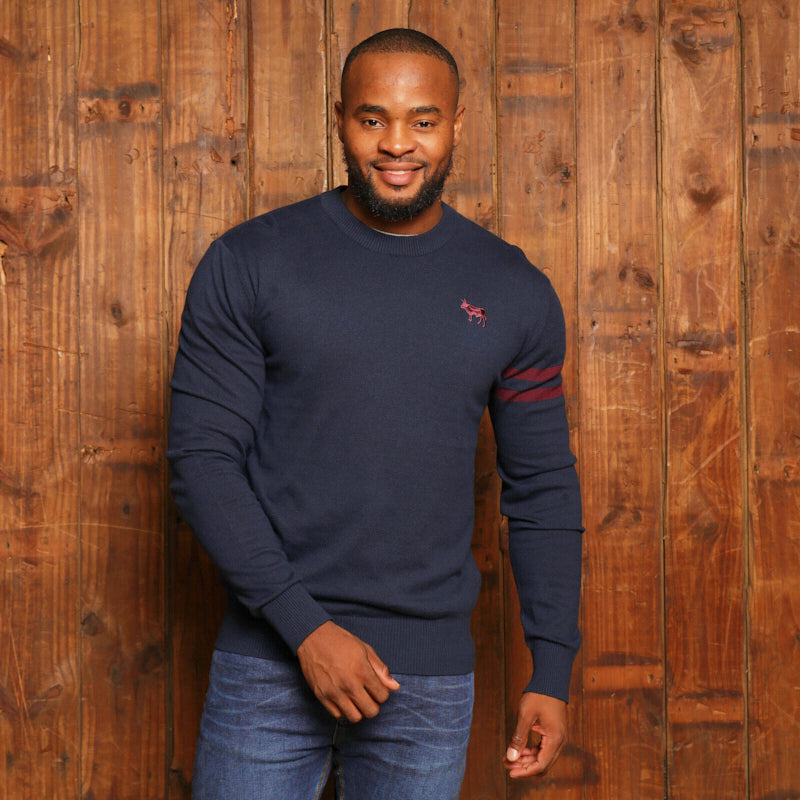 Kingsley Arm Striped Cashmere Blend Pullover - Midnight