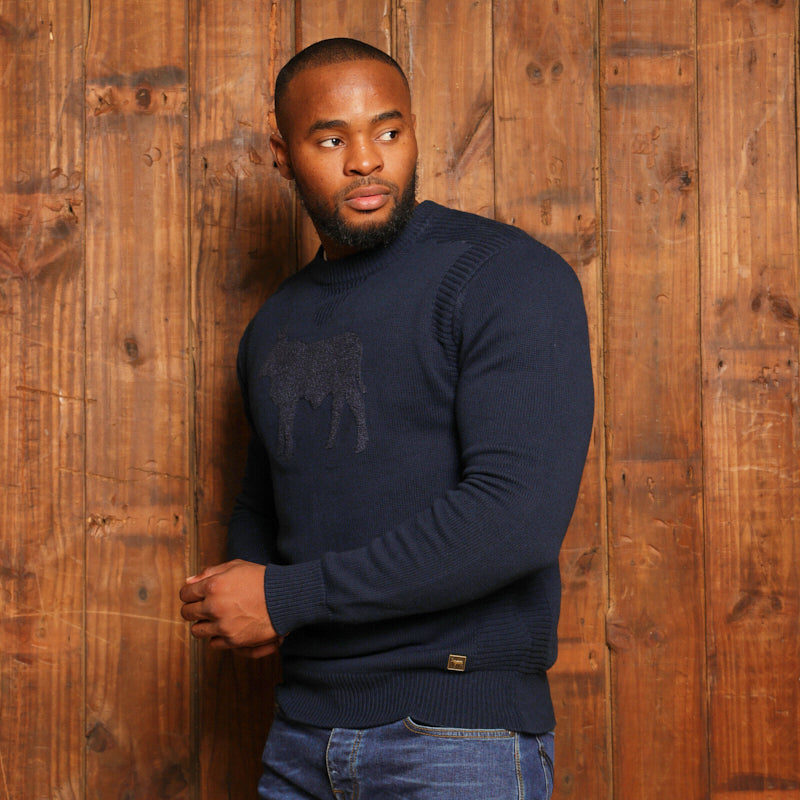 Kingsley Bold Nguni Styled Up Pullover - Midnight