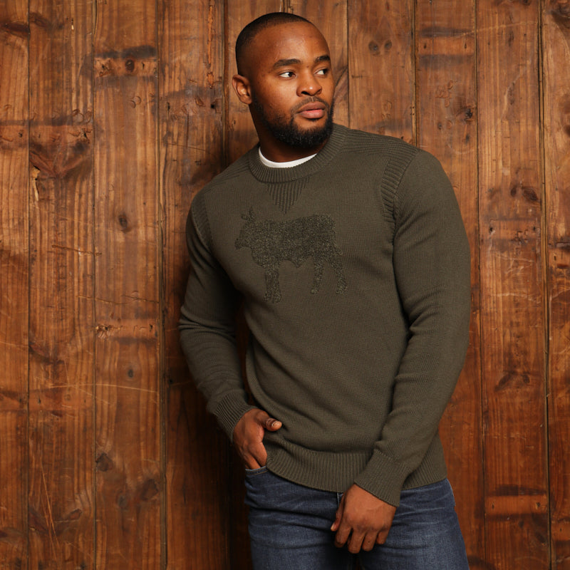 Kingsley Bold Nguni Styled Up Pullover - Fatigue