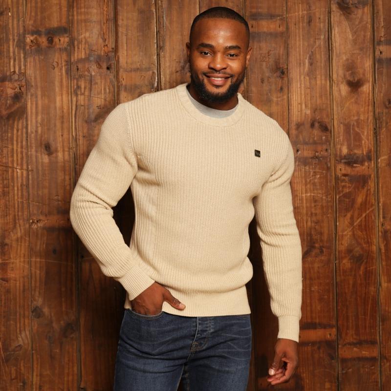 Kingsley Katse Ribbed Pullover Knit - Pangolin
