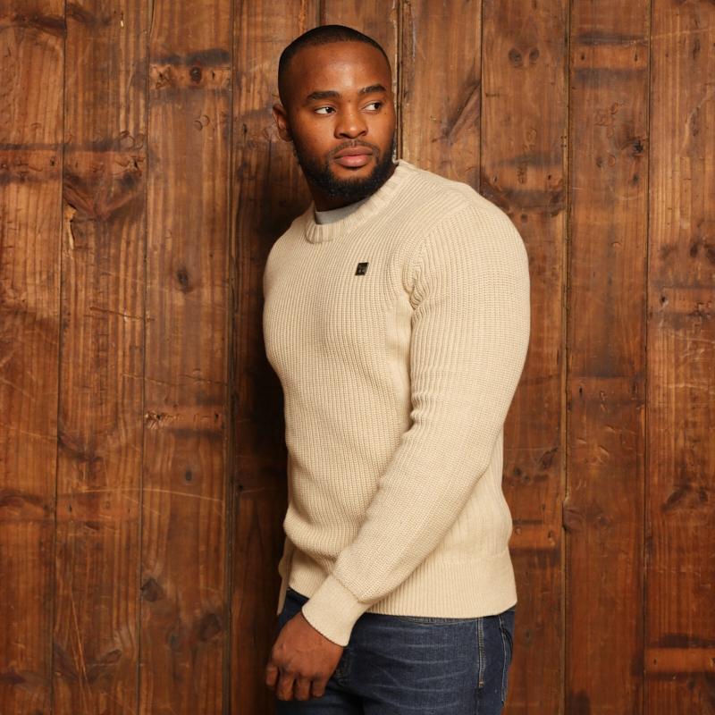 Kingsley Katse Ribbed Pullover Knit - Pangolin