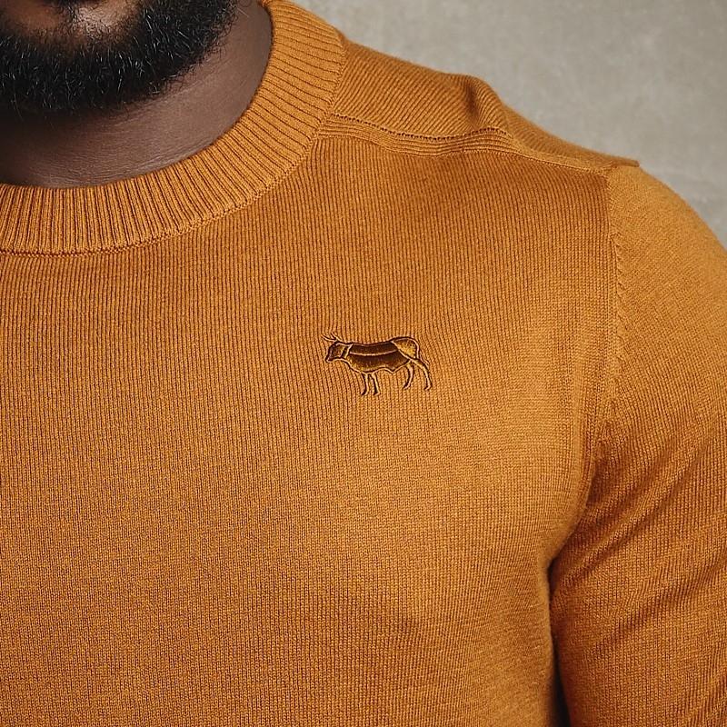Classic Cashmere Blend Crew Pullover Knit - Rust