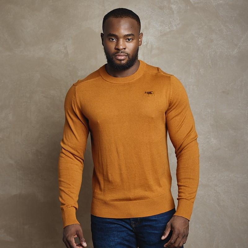 Classic Cashmere Blend Crew Pullover Knit - Rust