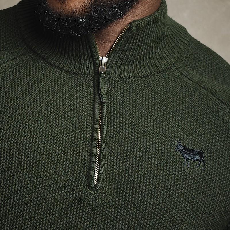 Kingsley Heath | Devils Peak Quarter Zip Mens - 100% Cotton -Knit