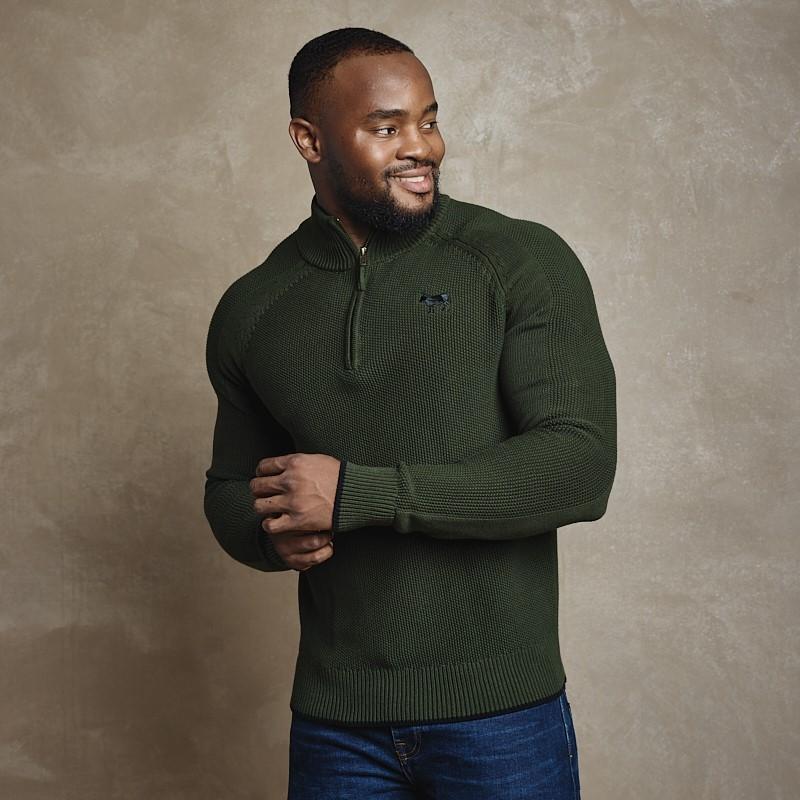 Kingsley Heath | Devils Peak Quarter Zip Mens - 100% Cotton -Knit