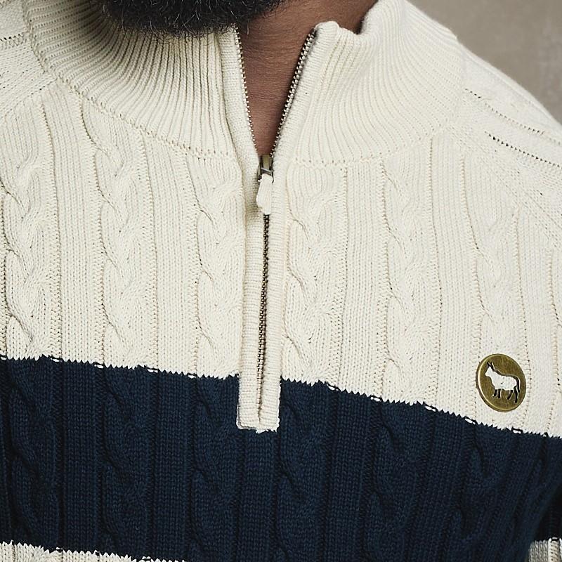 Kingsley Heath | Boulders Quarter Zip Cable Mens - Knit