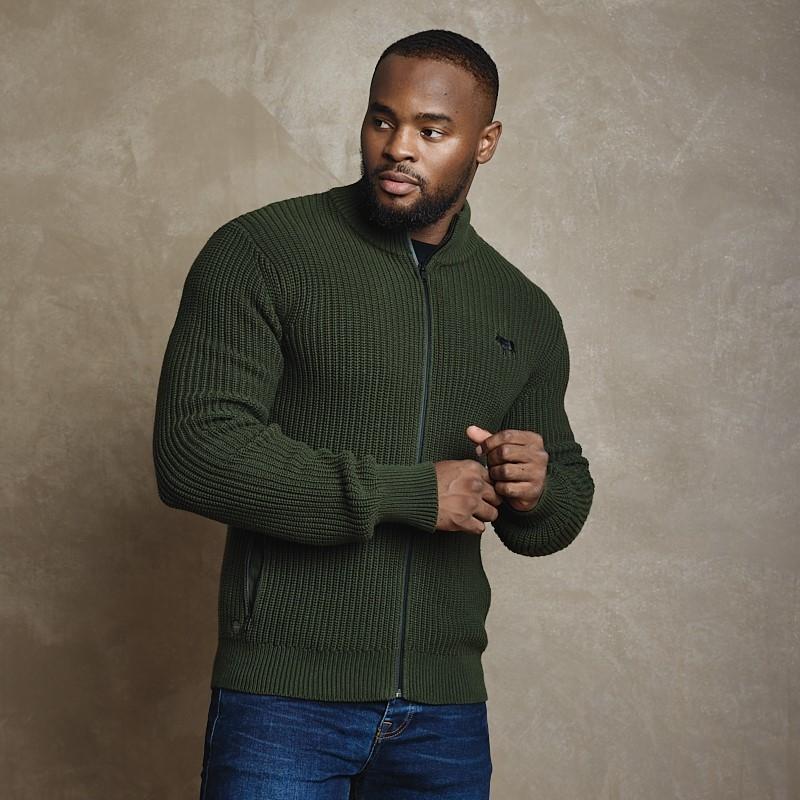Kingsley Heath | Paarl Chunky Zip Through Mens - 100% Cotton -Knit