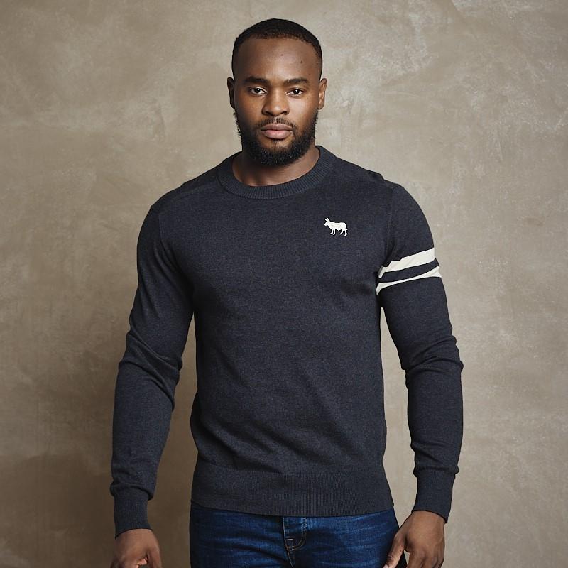 Round House Cashmere Blend Crew Pullover Knit - Gravel