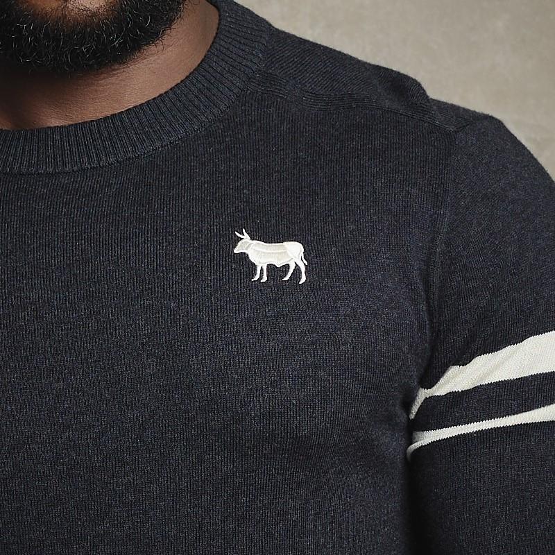 Round House Cashmere Blend Crew Pullover Knit - Gravel