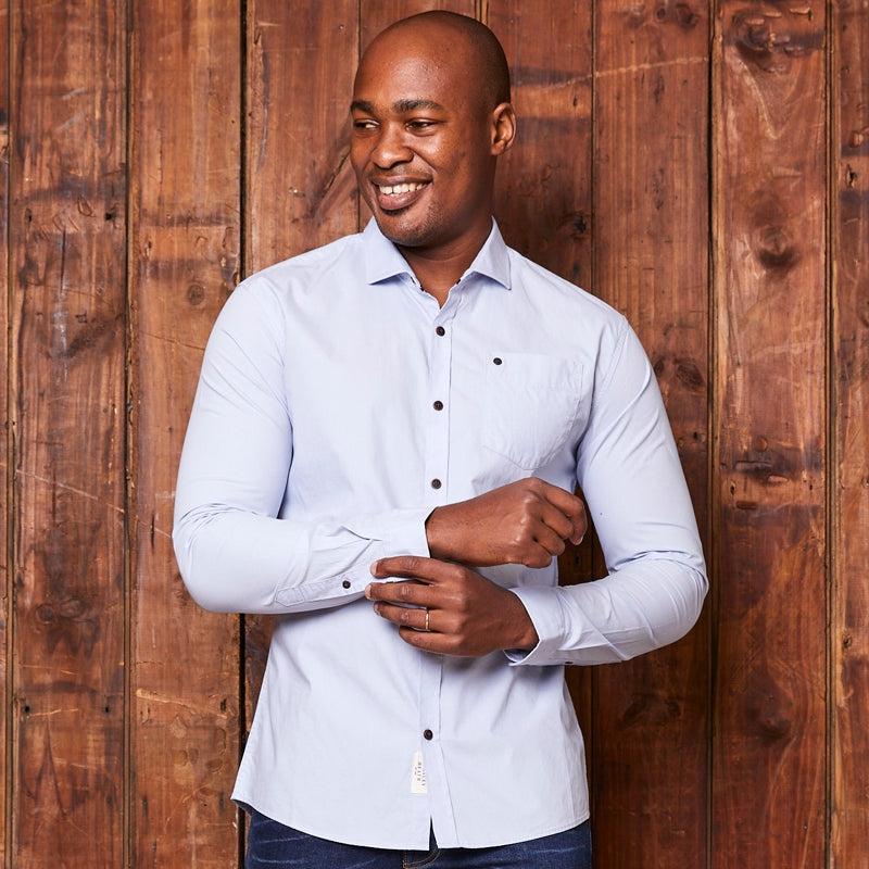 Kingsley Heath Classic Slim Fit Shirt - Sky