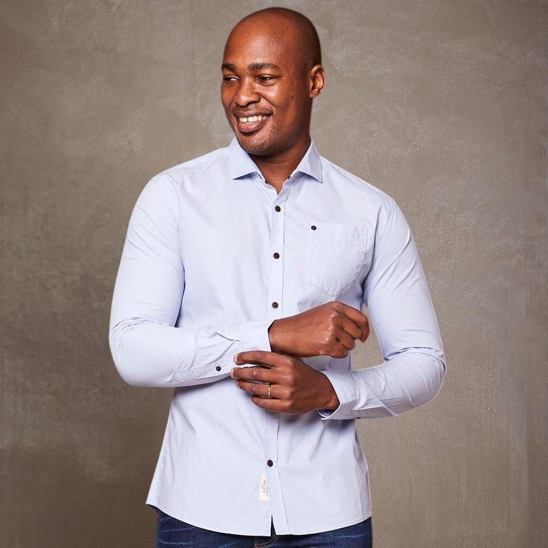 Kingsley Heath Classic Slim Fit Shirt - Sky