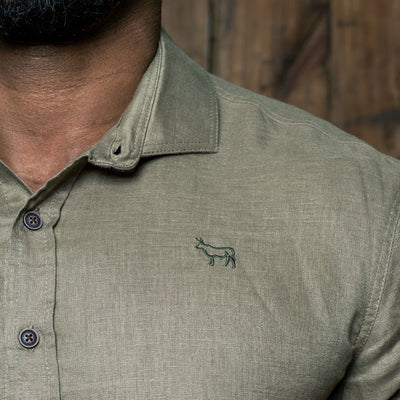 Linen Luxe Slim Fit Shirt Fatigue