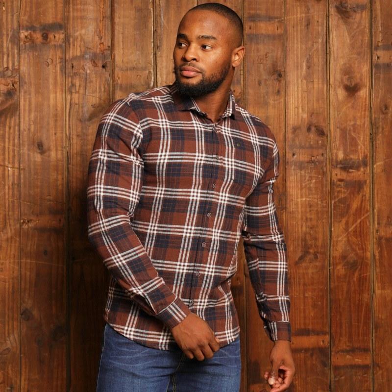 Kingsley Lake Lyndhurst Flannel Slim Fit Shirt - Sable