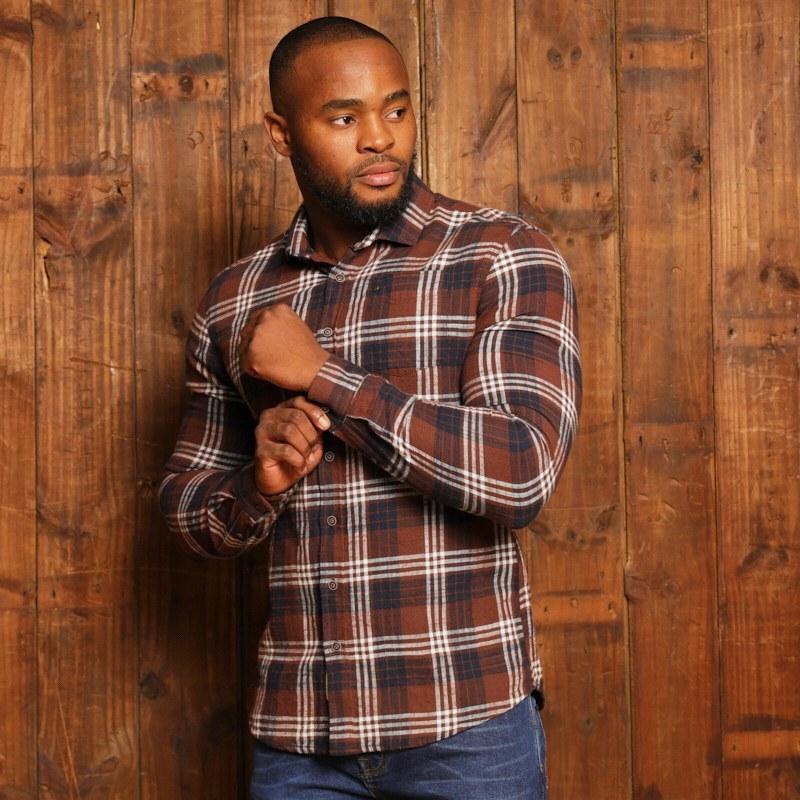 Kingsley Lake Lyndhurst Flannel Slim Fit Shirt - Sable