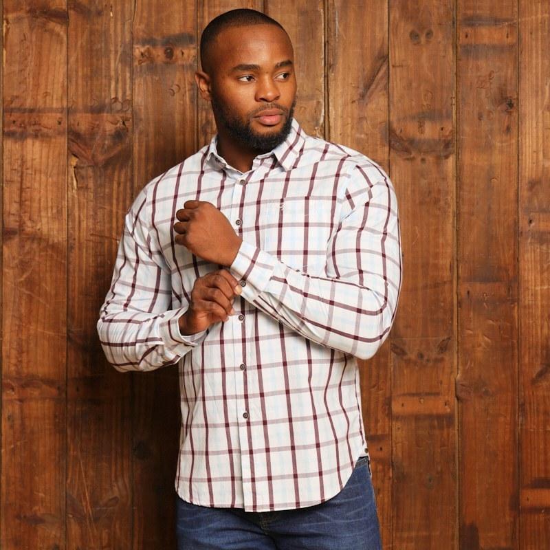 Kingsley Midlands Meander Muscle Fit Shirt - Pelican
