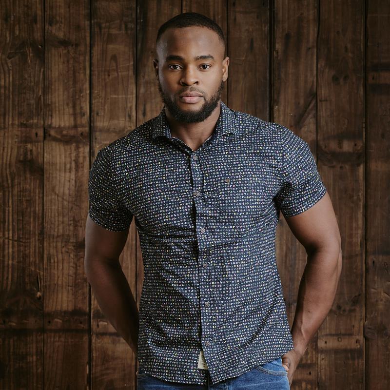 Ditsy Kingsley Heath Elements Slim Fit Shirt - Midnight