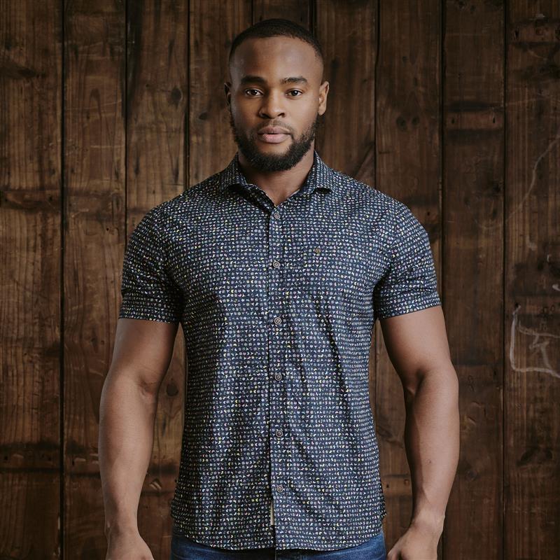 Ditsy Kingsley Heath Elements Slim Fit Shirt - Midnight