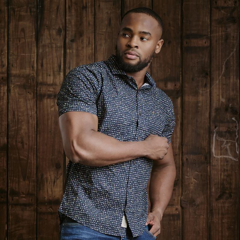Ditsy Kingsley Heath Elements Slim Fit Shirt - Midnight