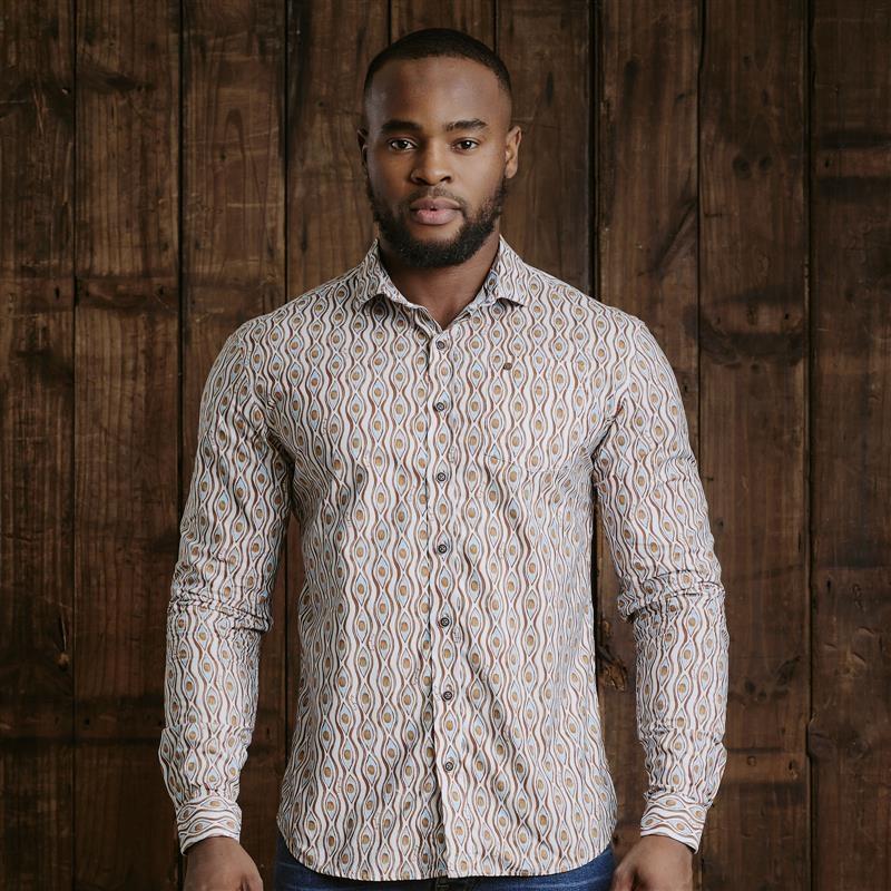 Kingsley Nandi Seed Slim Fit Shirt - Pelican