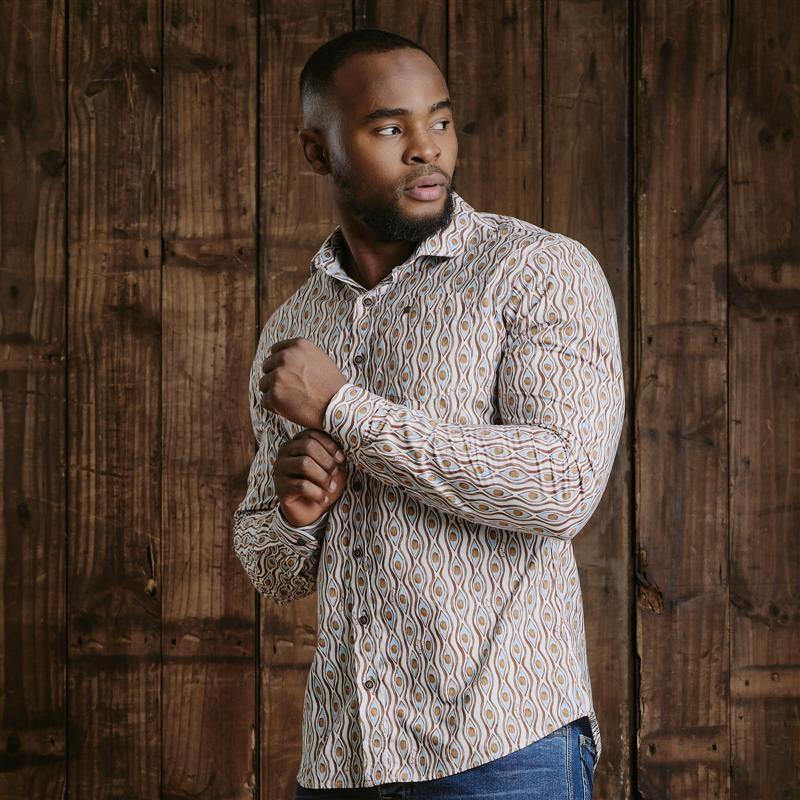 Kingsley Nandi Seed Slim Fit Shirt - Pelican