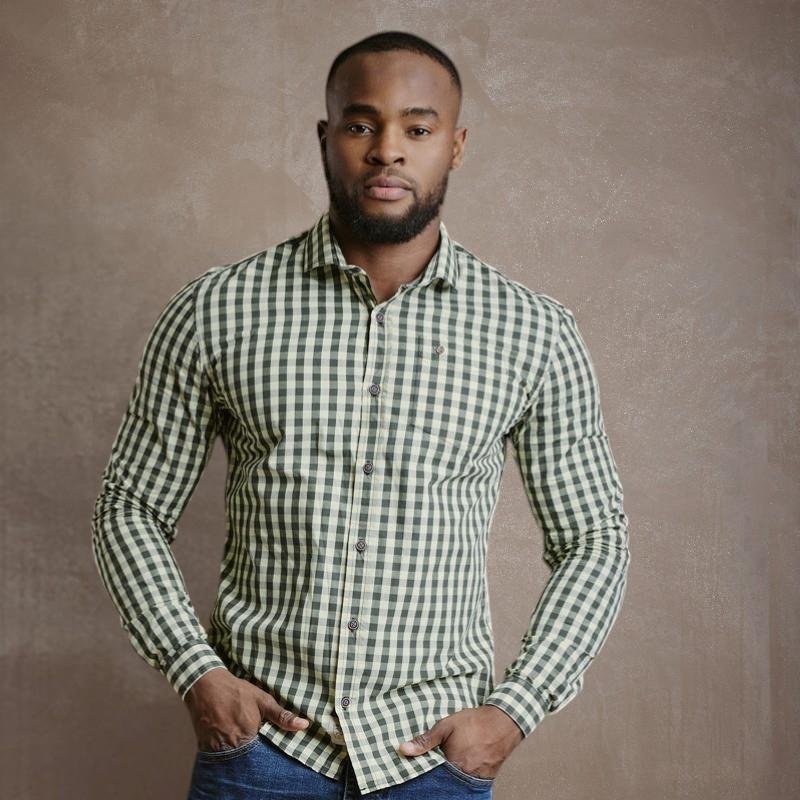Spring Gingham Slim Fit Shirt - Fatigue