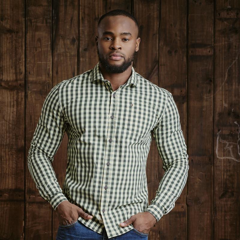 Kingsley Spring Gingham Slim Fit Shirt - Fatigue