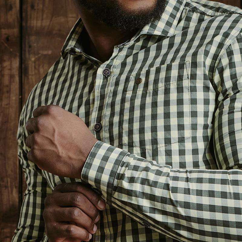 Kingsley Spring Gingham Slim Fit Shirt - Fatigue