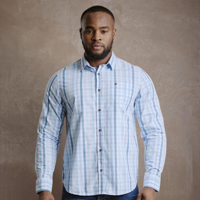 Kingsley Cape Quarter Muscle Fit Shirt - Sky