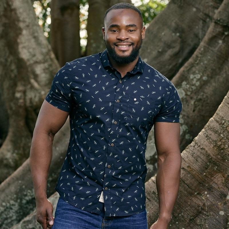 Kingsley African Summer Landy Dude Short Sleeve Shirt - Midnight