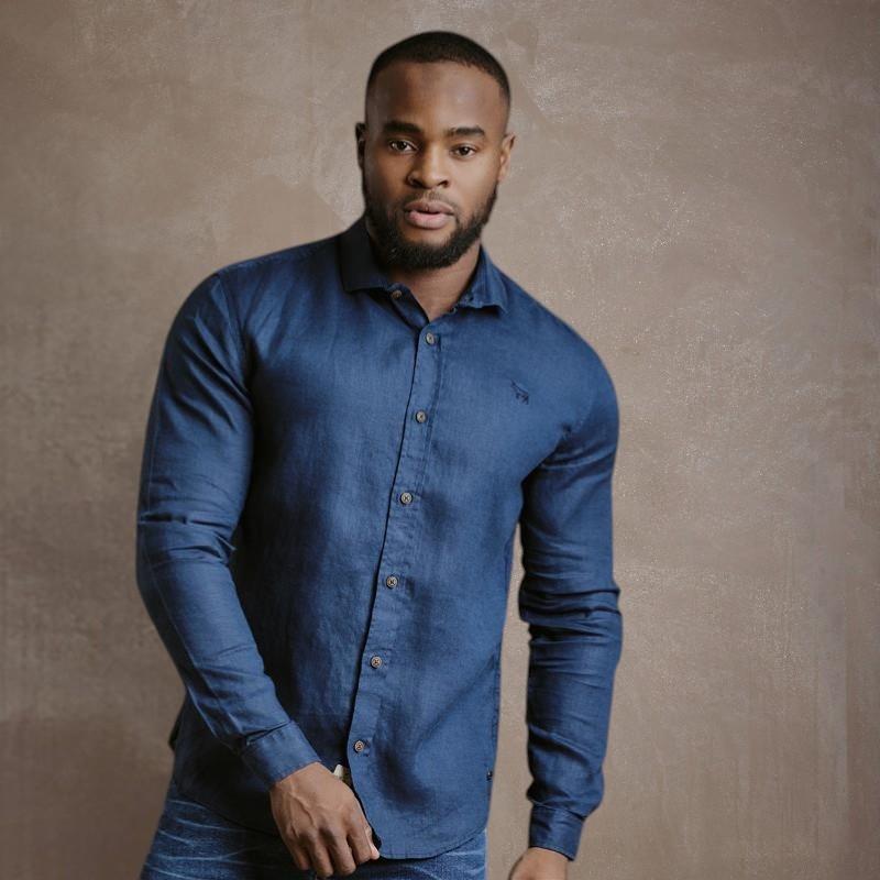 Kingsley Endless Summer Linen Slim Fit Shirt - Midnight