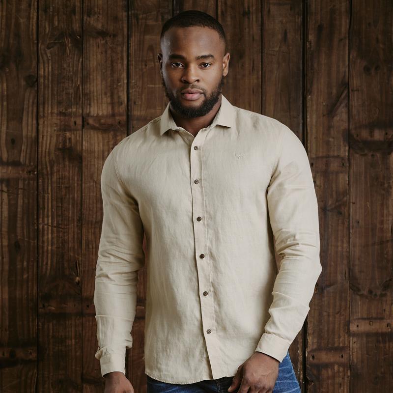 Kingsley Endless Summer Linen Slim Fit Shirt - Stone