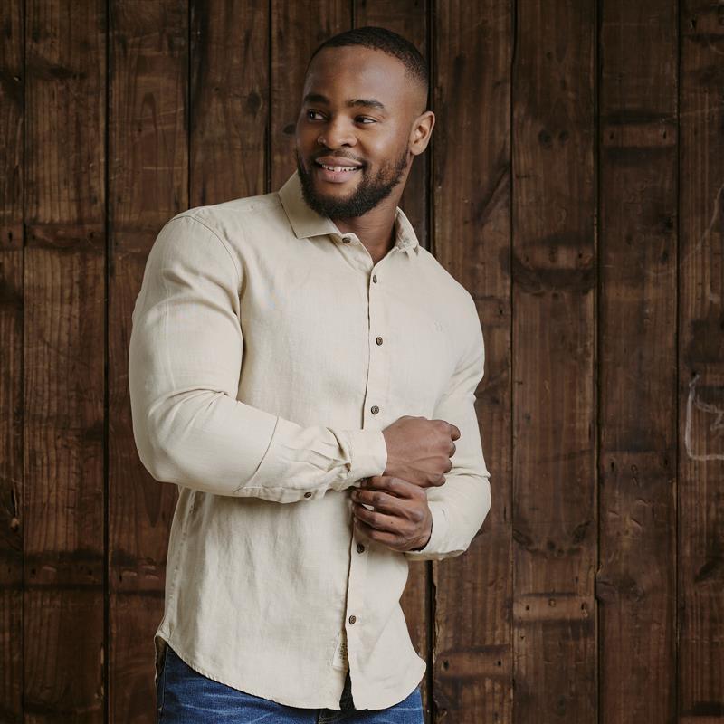 Kingsley Endless Summer Linen Slim Fit Shirt - Stone