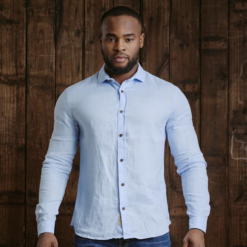 Kingsley Endless Summer Linen Slim Fit Shirt - Sky