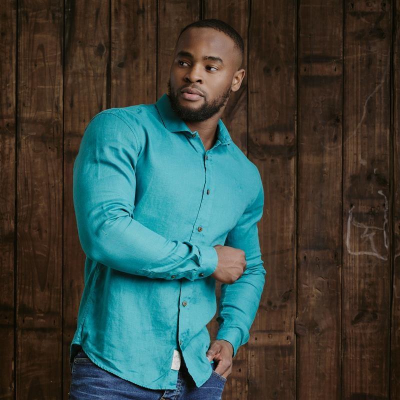 Kingsley Endless Summer Linen Slim Fit Shirt  - Teal