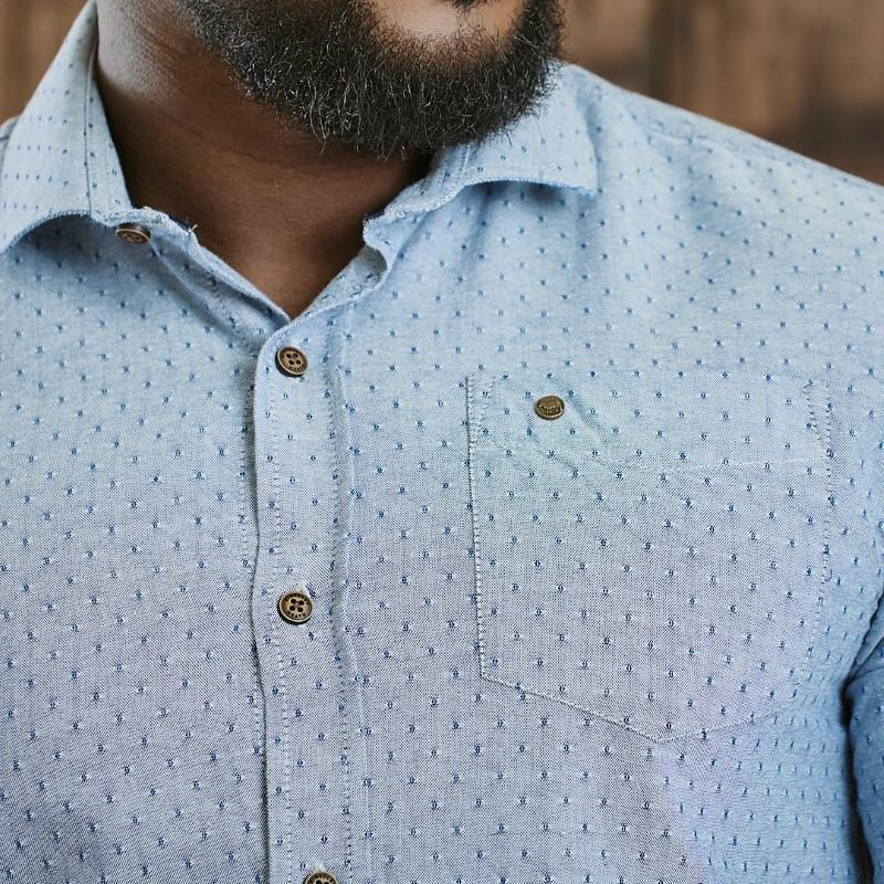 Kingsley Luxury Oxford Dobbie Slim Fit Shirt - Midnight