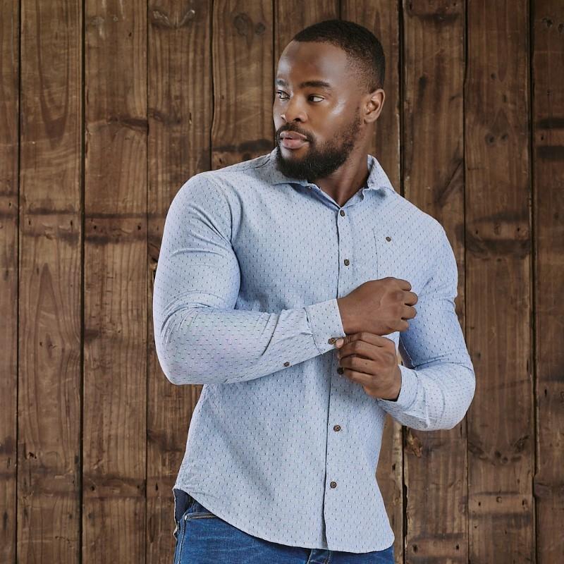 Kingsley Luxury Oxford Dobbie Slim Fit Shirt - Midnight