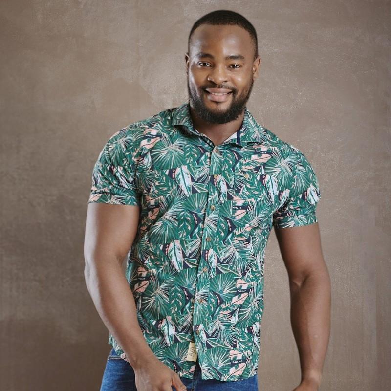 Kingsley Tropical Short Sleeve Shirt  - Midnight