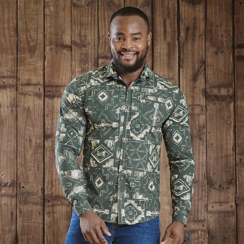 Kingsley Large Ndebele RF Longsleeve Shirt - Fatigue